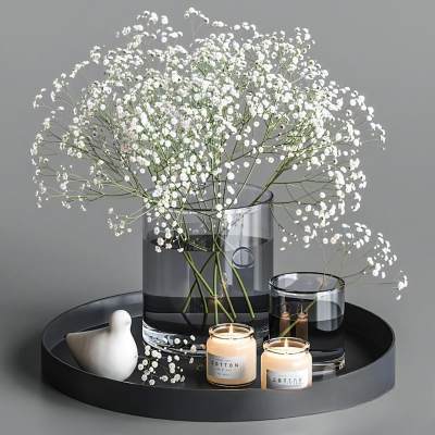 现代摆件组合 玻璃花瓶 装饰品